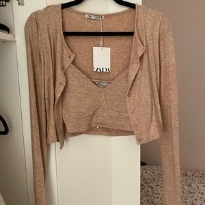 Zara Tank and Cardigan Set